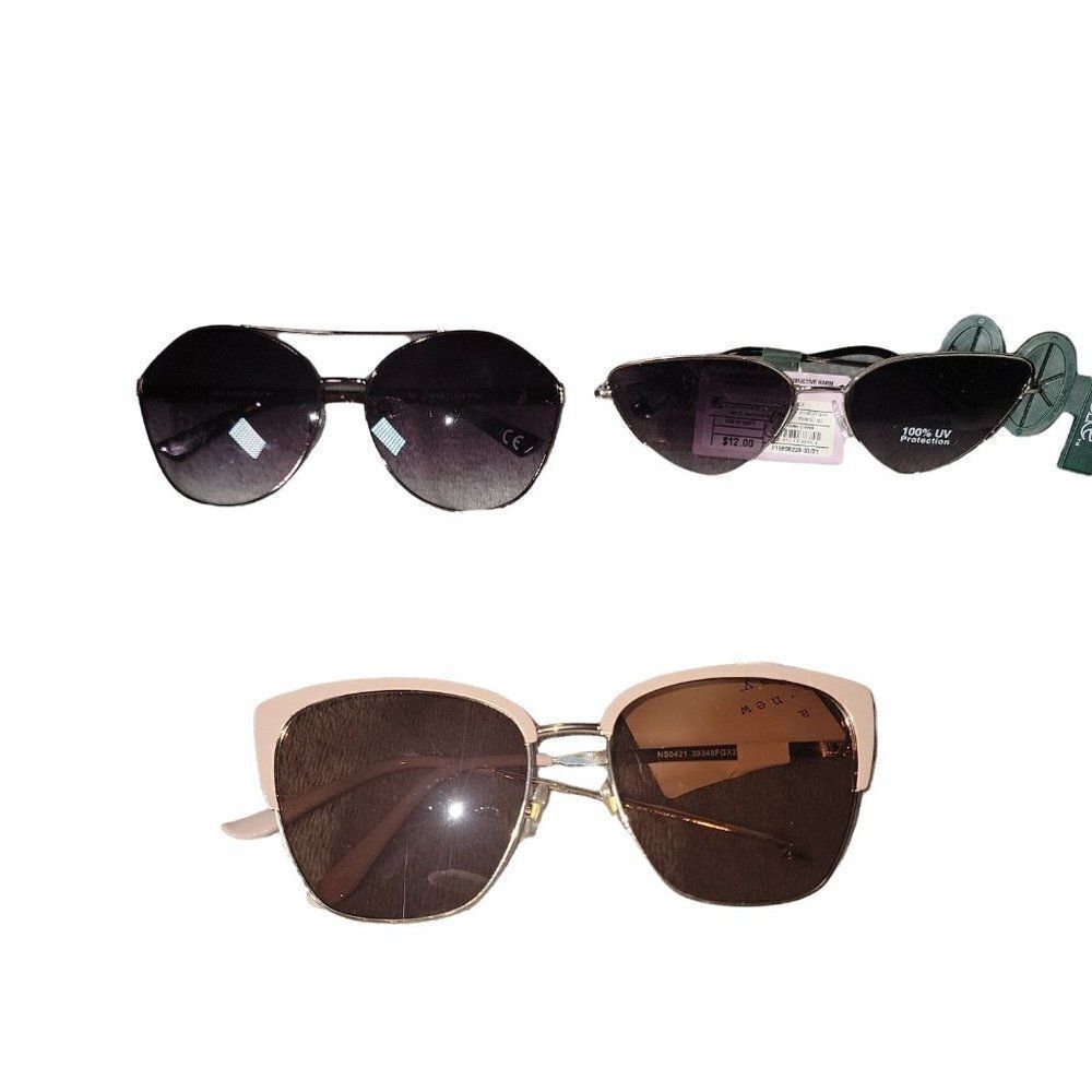 Wild Fable A New Day Womens Gold Rose Gold 100% UV Protection 3 Piece Sunglasses